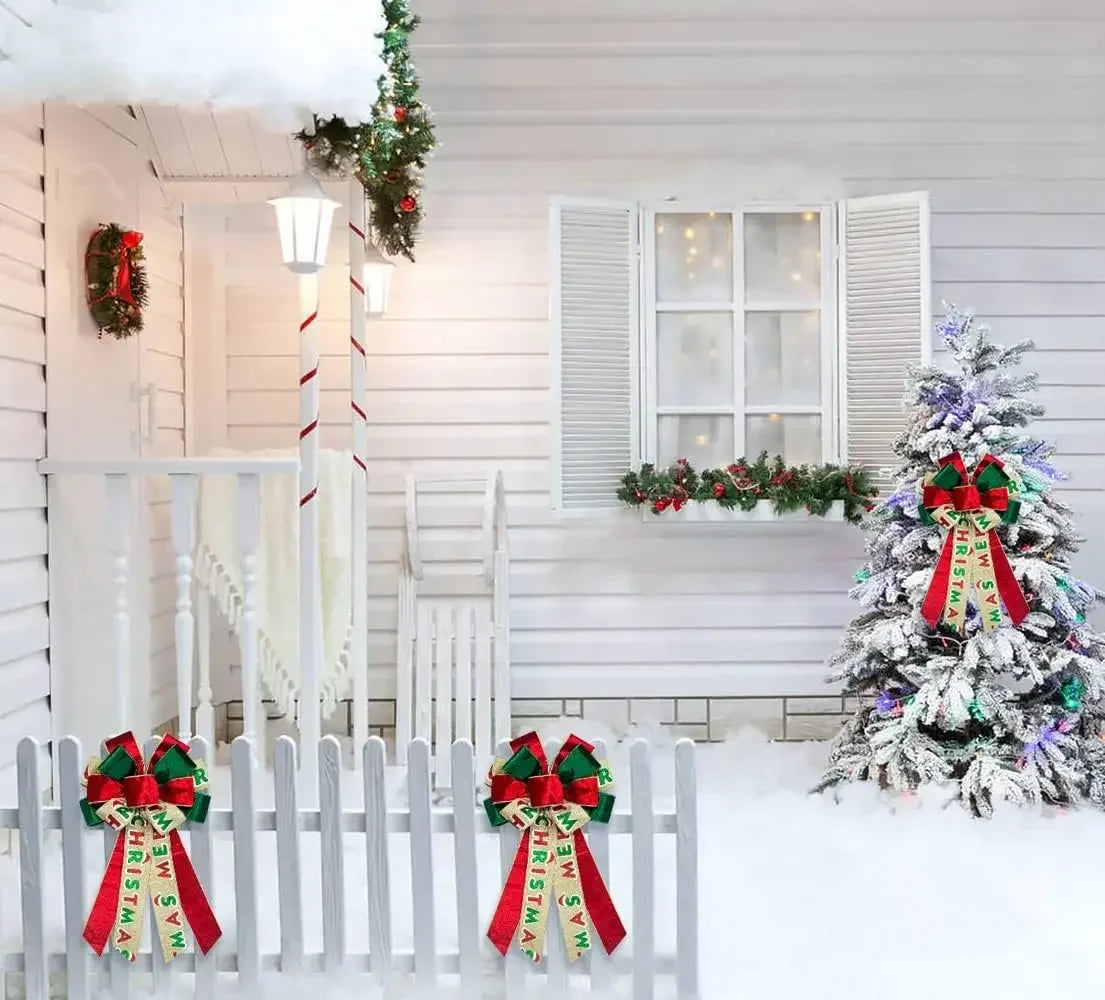 Large Christmas Bow for Wreath and Tree Topper