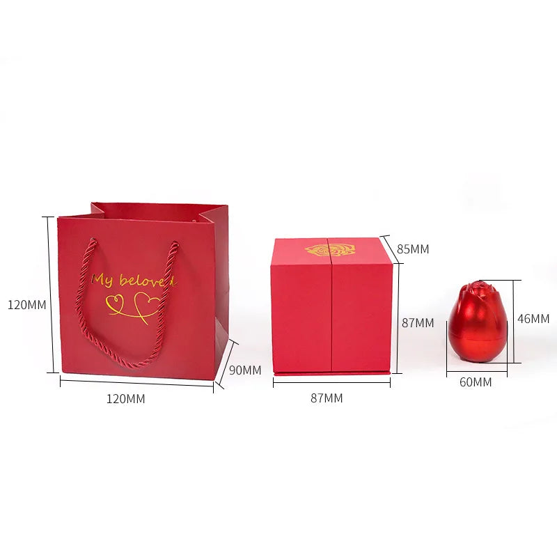 Lifting Rose Gift Box Jewelry Display for Women
