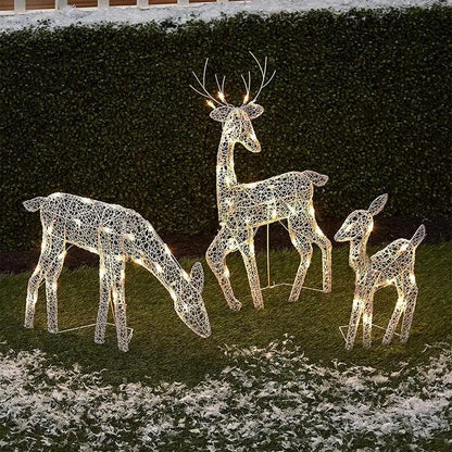 Lighted Christmas Deer Reindeer Family with LED Lights