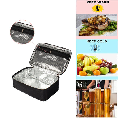 Small Insulated Lunch Box Bag for Work Picnic (Black)