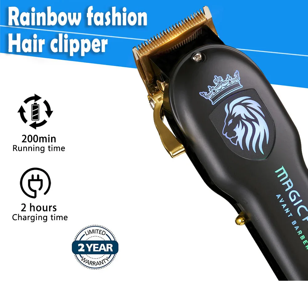 Rechargeable Hair Clipper High Performance Electric Trimmer for Men Black