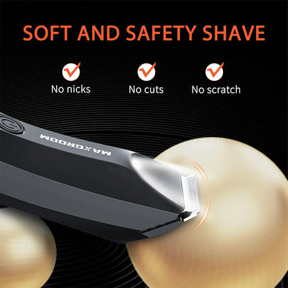 Waterproof Body Hair Trimmer SkinSafe Ceramic Blade Black