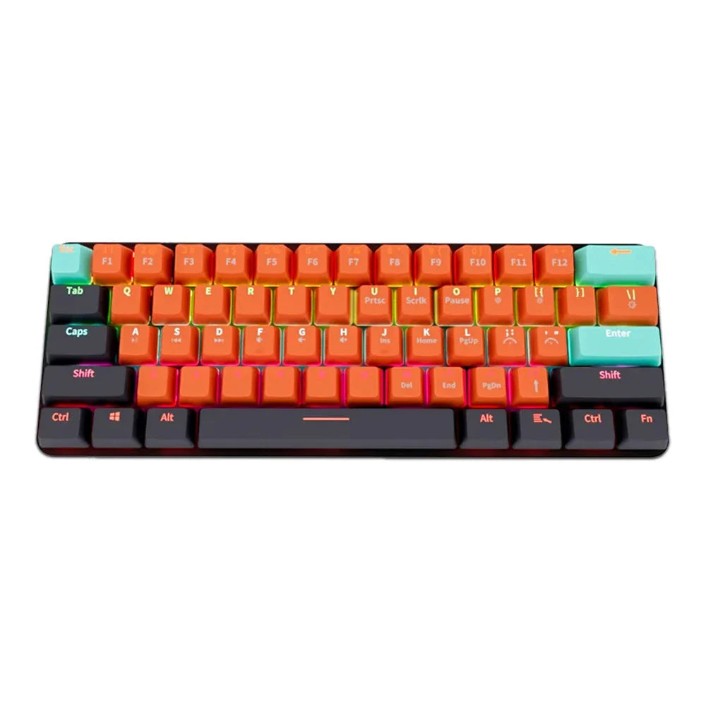 USB Mini Mechanical Gaming Keyboard 61 Key Red Switch
