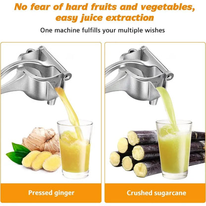 Heavy Duty Manual Citrus Juicer Premium Metal Alloy Fruit Squeezer Silver