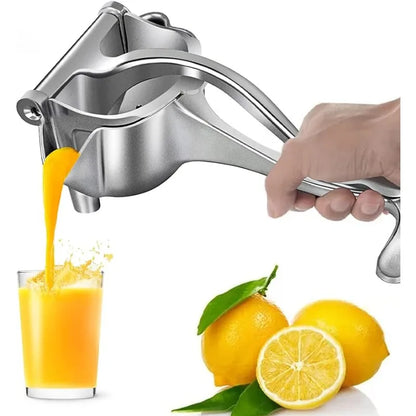 Heavy Duty Manual Citrus Juicer Premium Metal Alloy Fruit Squeezer Silver