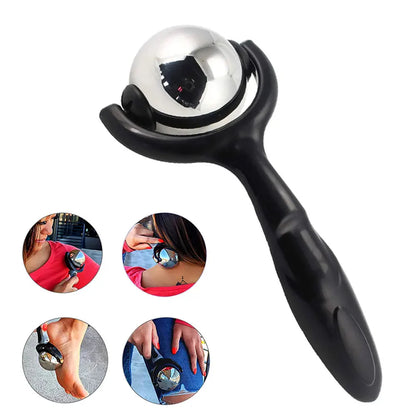 Stainless Steel Massage Ball Roller Deep Tissue Therapy Black