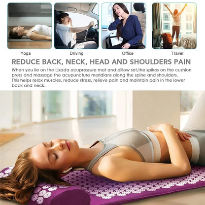 Massage Cushion Yoga Mat & Acupressure Pillow