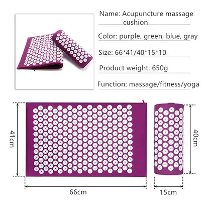 Acupressure Yoga Mat & Pillow Set for Stress Relief