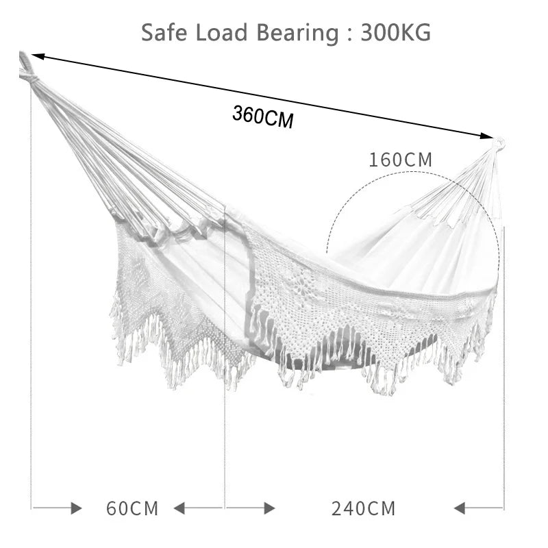 Large Brazilian Macrame Hammock Swing