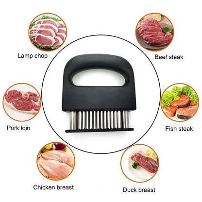 Stainless Steel Meat Tenderizer – 48 Needle Steak Softener