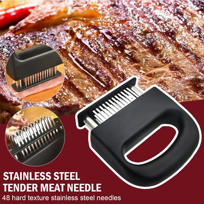 Stainless Steel Meat Tenderizer – 48 Needle Steak Softener