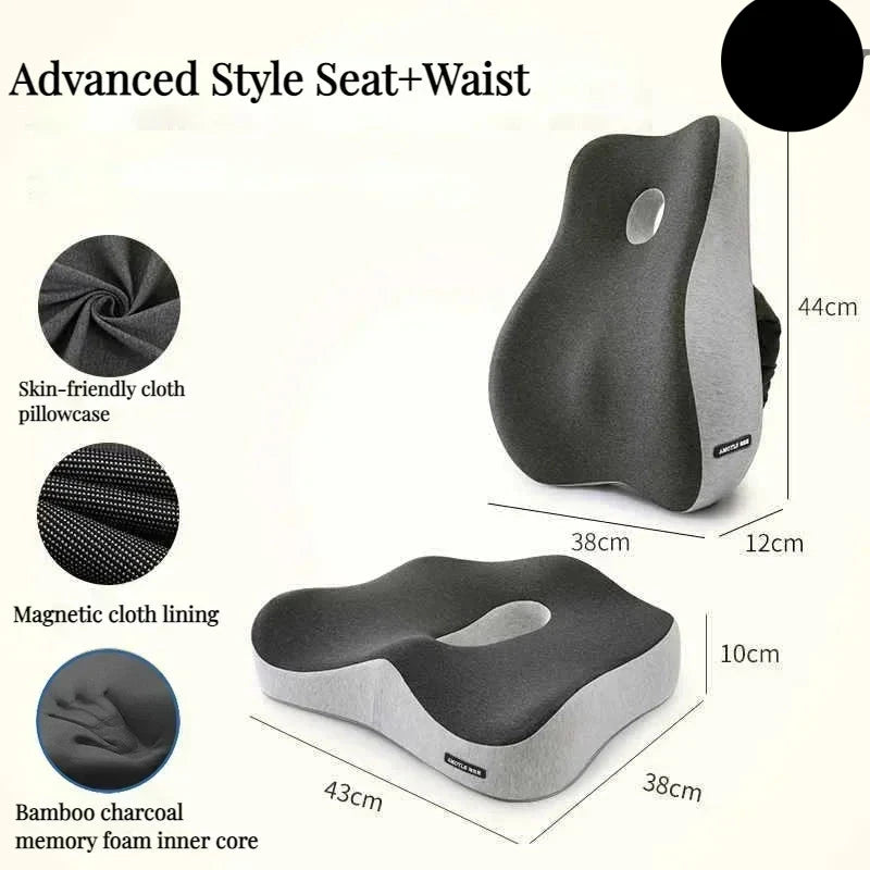 Memory Foam Office Chair Cushion & Lumbar Support Pillow