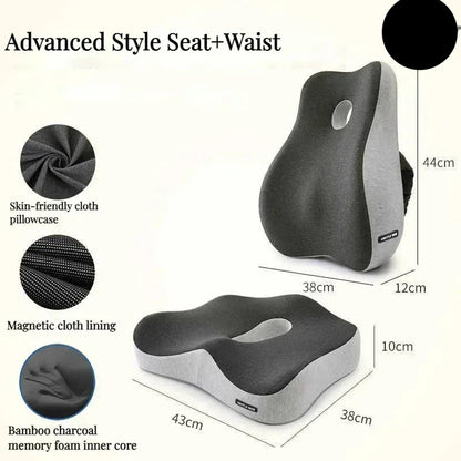 Memory Foam Office Chair Cushion & Lumbar Support Pillow