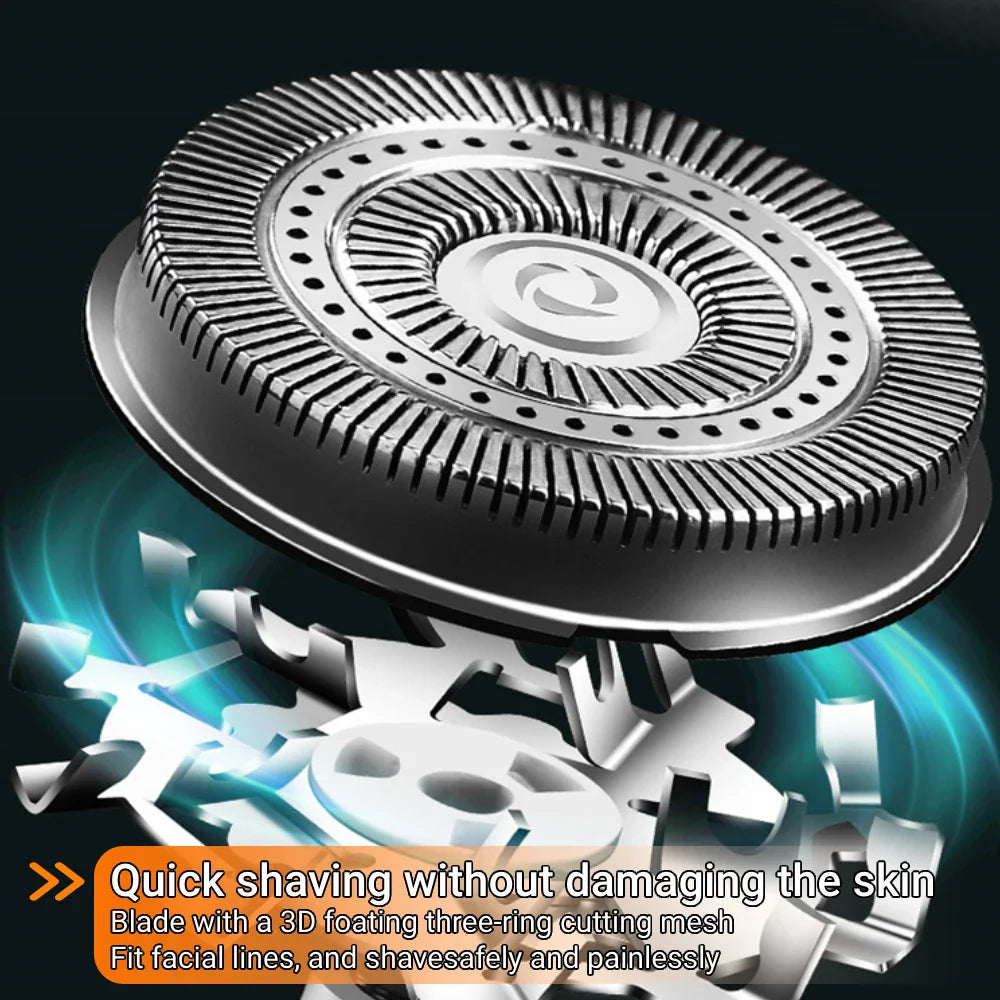 Men’s Electric Razor Portable Rechargeable Shaver with Digital Display Grey