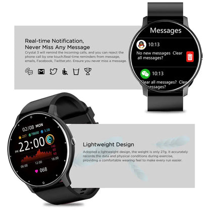 Smart Watch Full Touch Screen Fitness Tracker IP68 (Black)