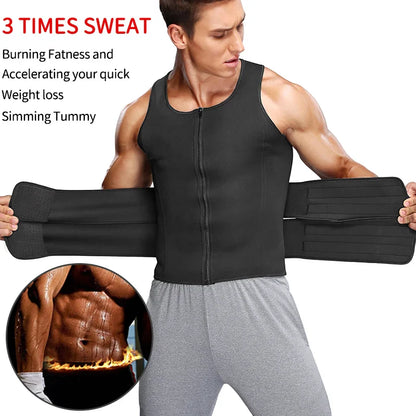 Men Sauna Waist Trainer Fitness Vest Body Shaper
