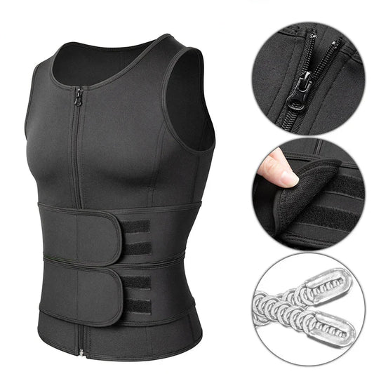 Men Sauna Waist Trainer Fitness Vest Body Shaper