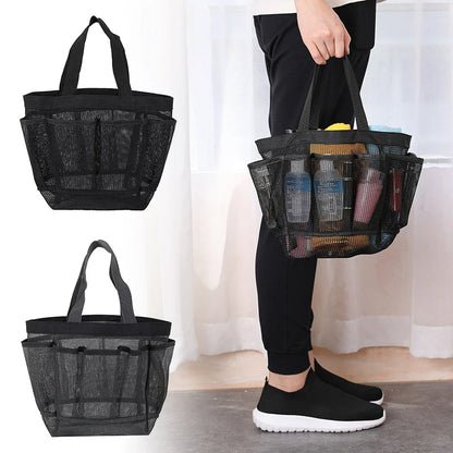 Portable Mesh Shower Caddy with 8 Pockets