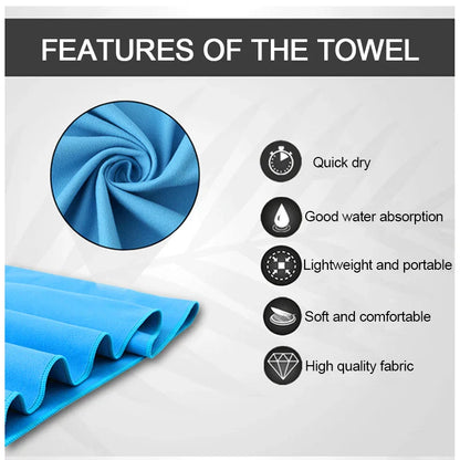Microfiber Towels Fast Drying Lightweight (Blue)