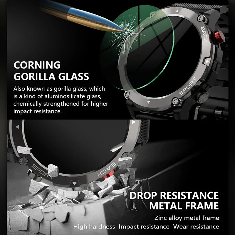 Smart Watch Military C21 Bluetooth Fitness Tracker for Men (Black)