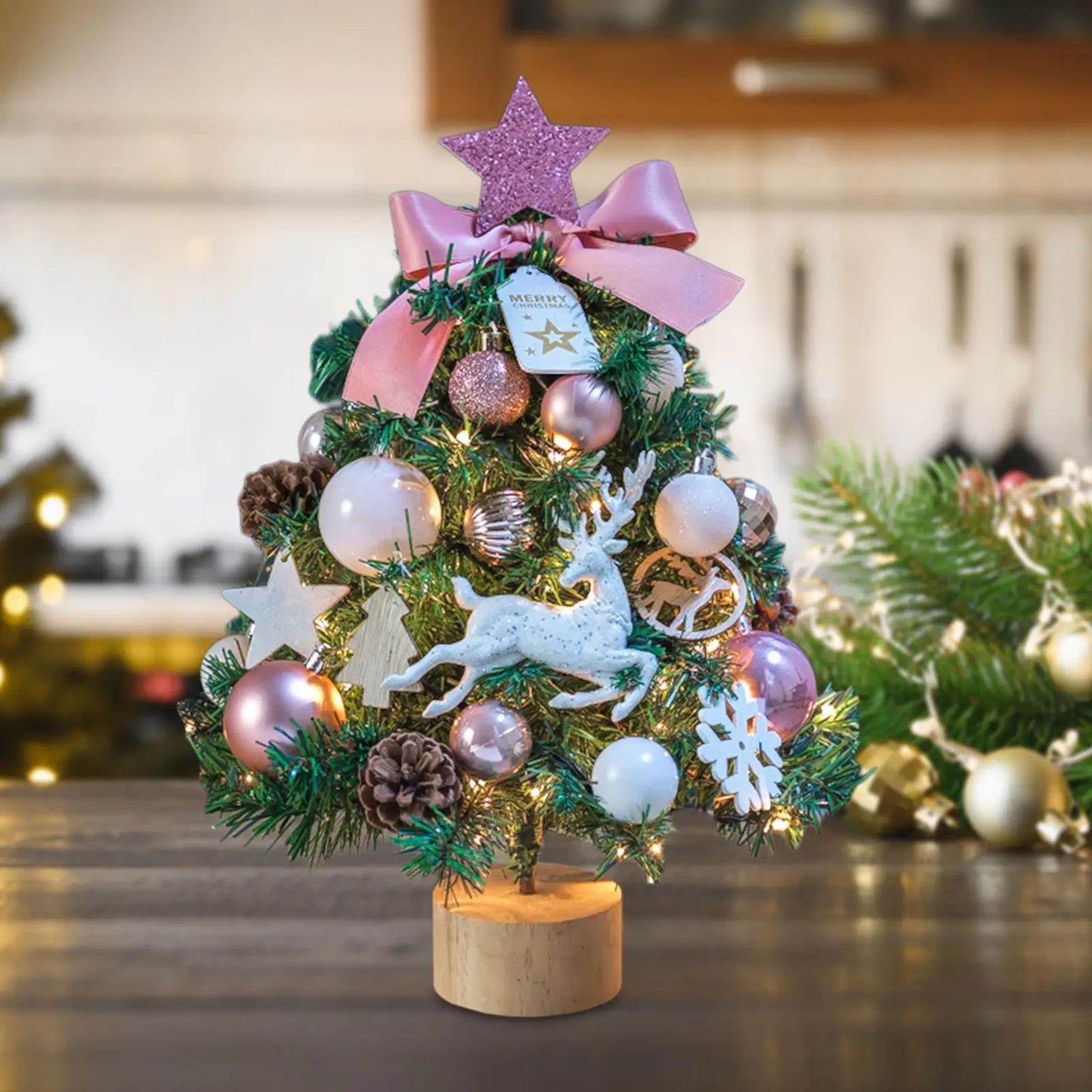 Mini Christmas Tree with Lights for Tabletop Decor