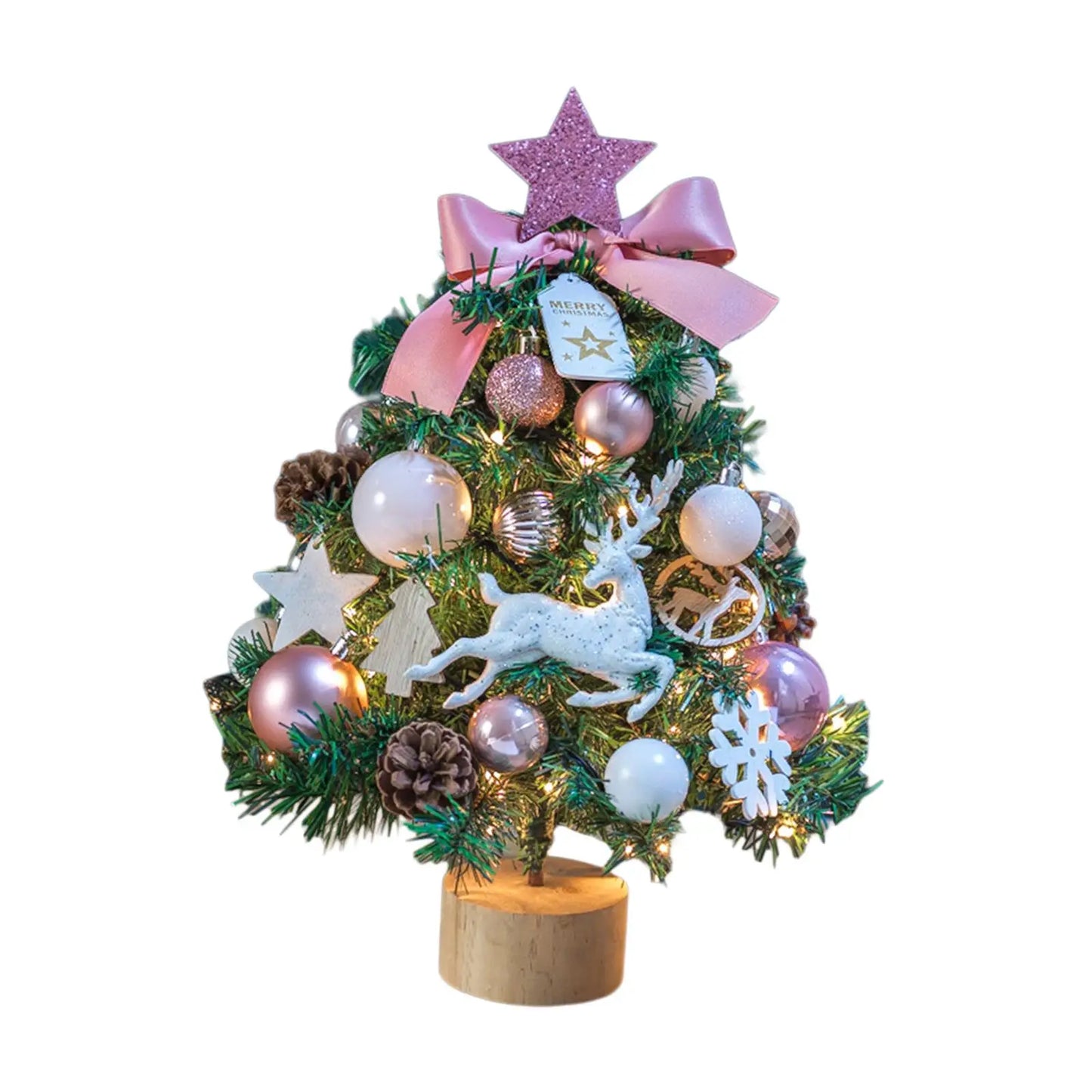 Mini Christmas Tree with Lights for Tabletop Decor