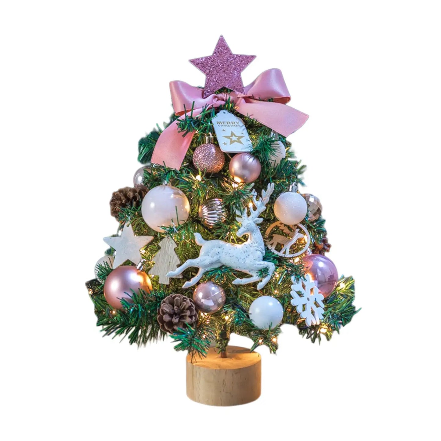 Mini Christmas Tree with Lights for Tabletop Decor