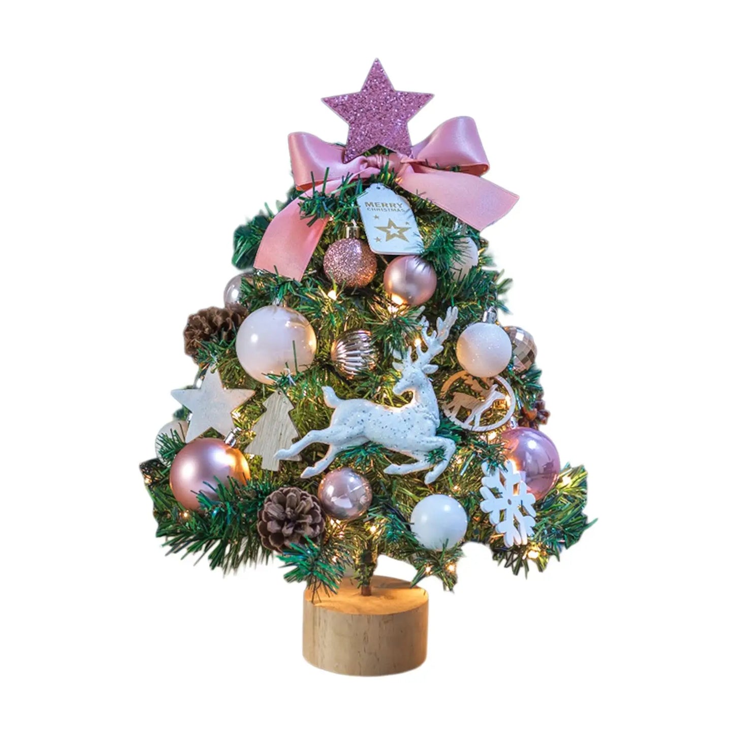 Mini Christmas Tree with Lights for Tabletop Decor