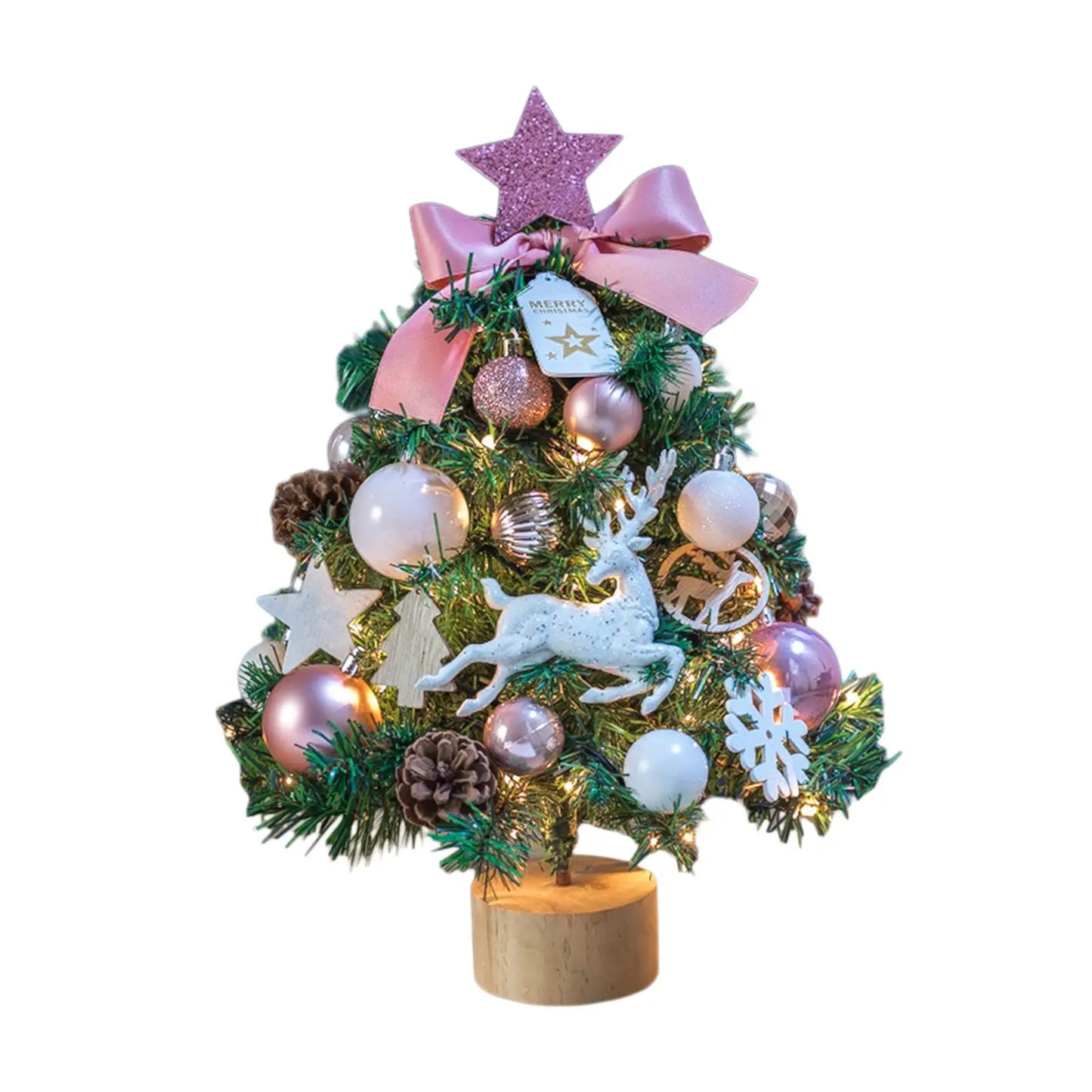 Mini Christmas Tree with Lights for Tabletop Decor
