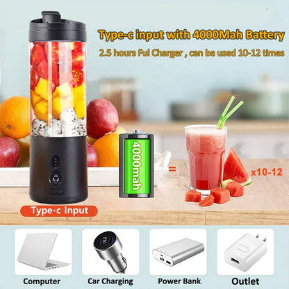 Mini Portable Rechargeable Electric Fruit Juicer Blender