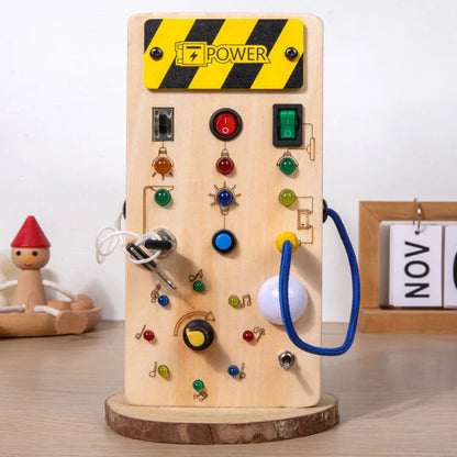 Montessori Busy Board with LED Light for Kids