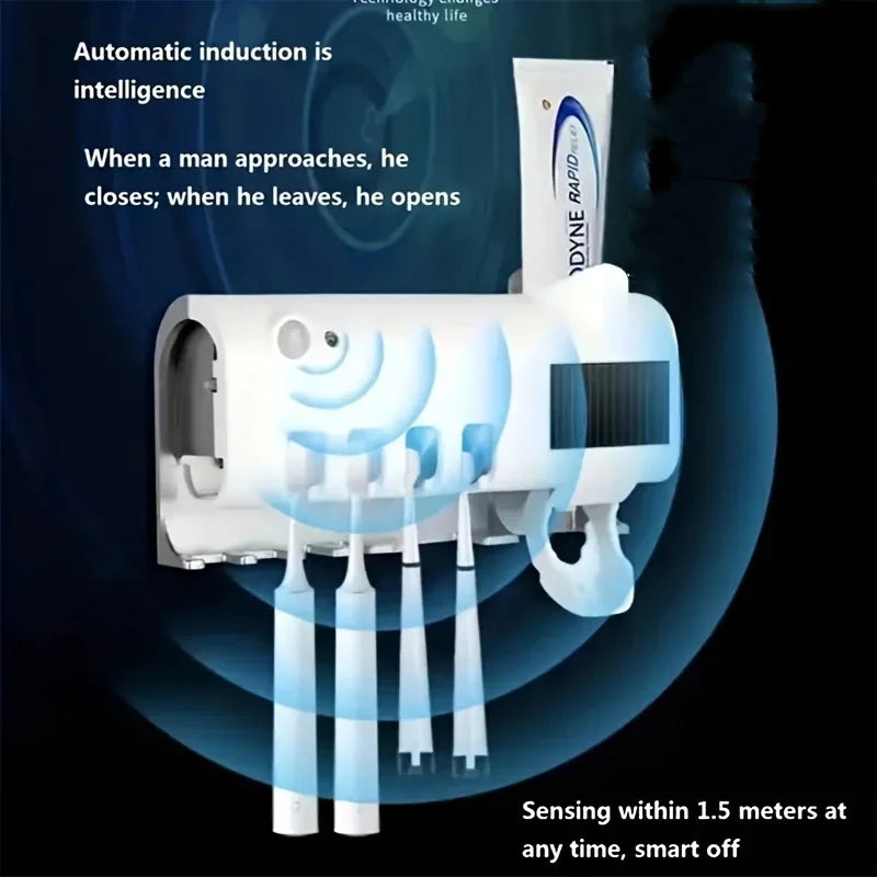 Automatic Toothbrush Holder with Toothpaste Squeezer