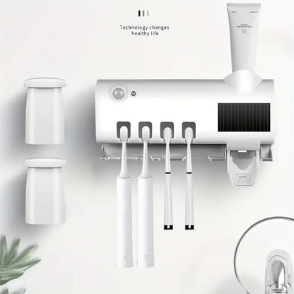 Automatic Toothbrush Holder with Toothpaste Squeezer