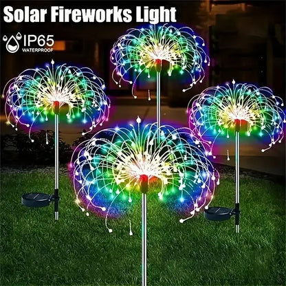 Solar Fireworks Lights Outdoor Decor