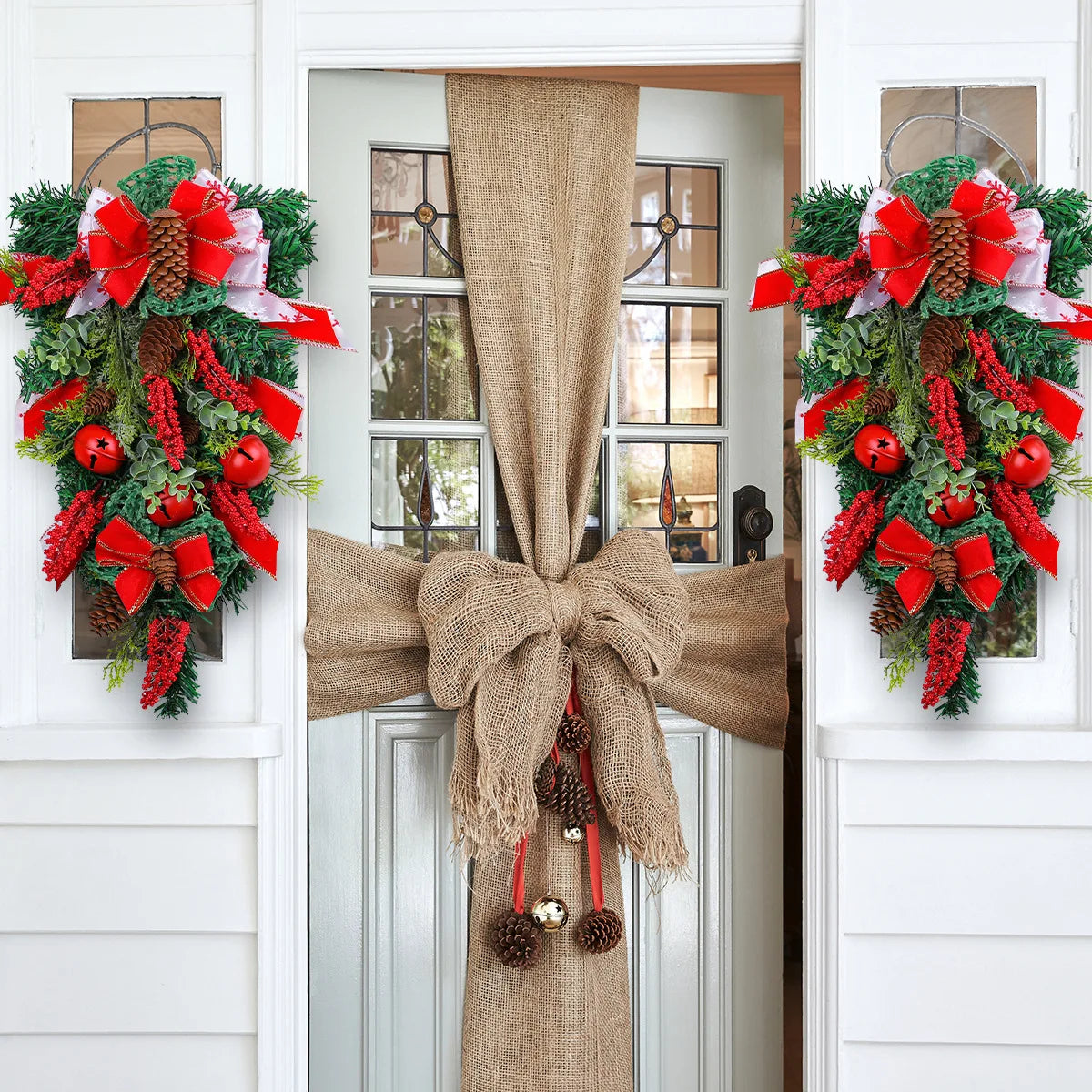 Upside Down Christmas Wreath Front Door Decoration
