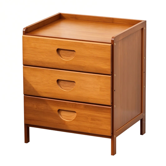 Bedside Table With Storage - Tawny Three Drawers