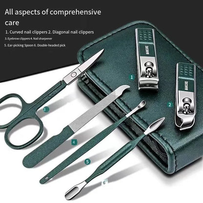 Portable Stainless Steel Nail Clipper Set (6 pcs)
