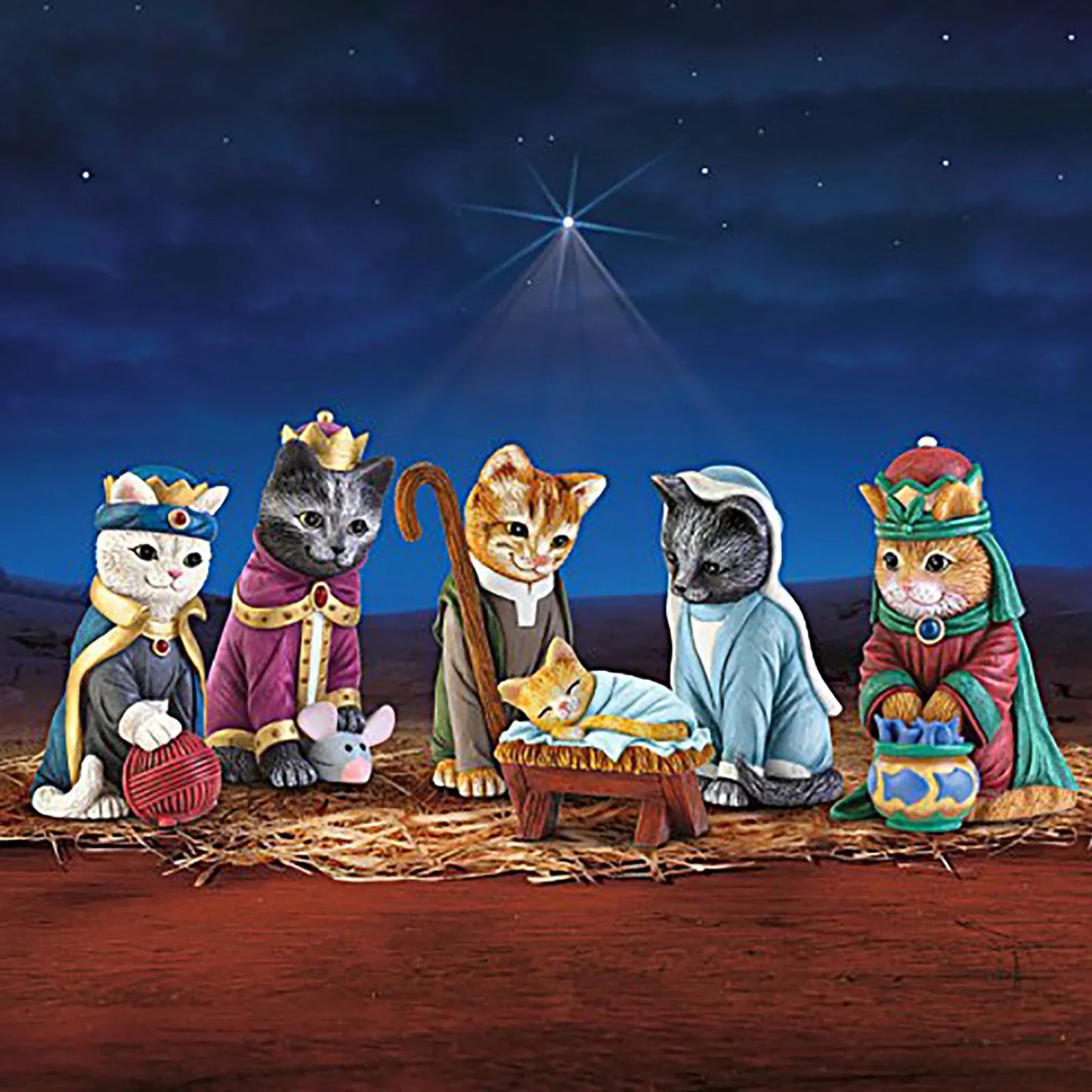 Nativity Royal Cats Christmas Decoration