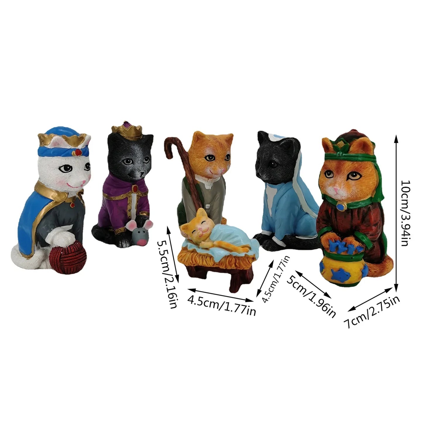 Nativity Royal Cats Christmas Decoration