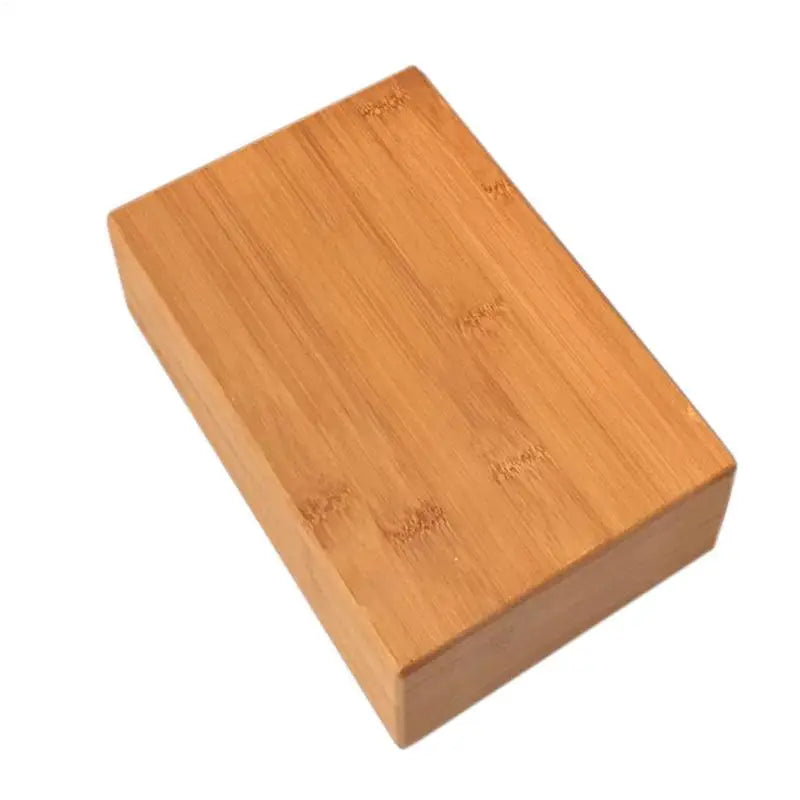 Natural Bamboo Yoga Block Non-Slip Fitness (Brown)