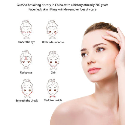 2Pcs Natural Jade Gua Sha & Facial Roller Premium Aventurine Stone Violet