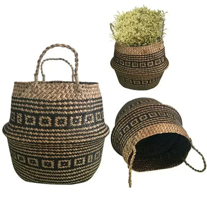 Foldable Handmade Rattan Woven Storage Basket