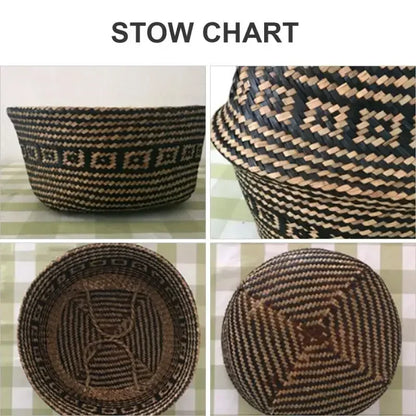 Foldable Handmade Rattan Woven Storage Basket
