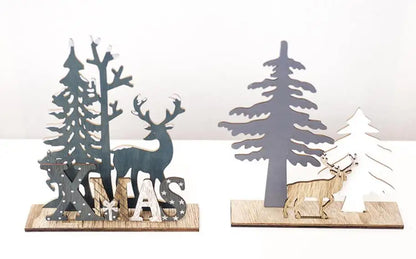 Wooden Reindeer Christmas Ornaments for Home Decor(60pcs )