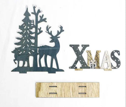 Wooden Reindeer Christmas Ornaments for Home Decor(60pcs )