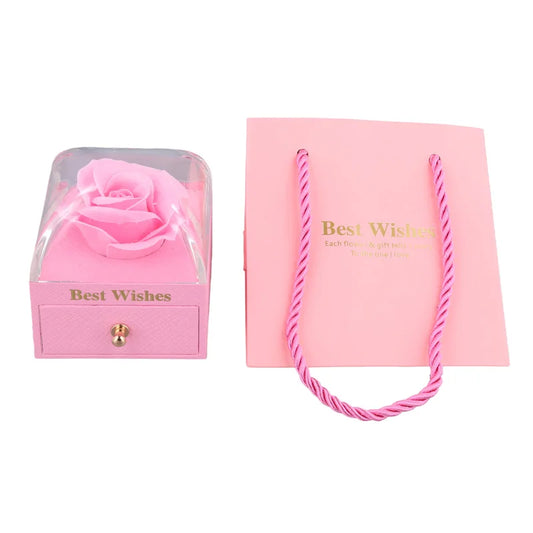 Valentine's Gift Pink Flower Jewelry Box