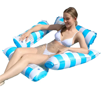 Water Hammock Recliner Inflatable Floating Pool Chair (Blue)