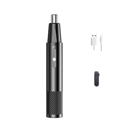 USB Rechargeable Mini Nose Hair Trimmer Portable & Precise Black