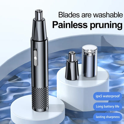 USB Rechargeable Mini Nose Hair Trimmer Portable & Precise Black