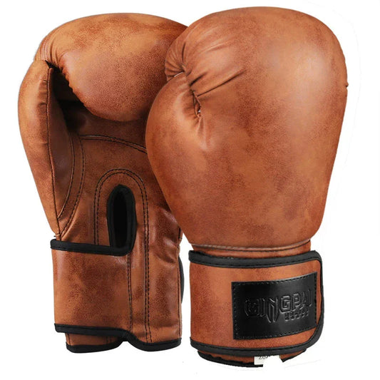 12oz Brown Leather Boxing Gloves for Sparring
